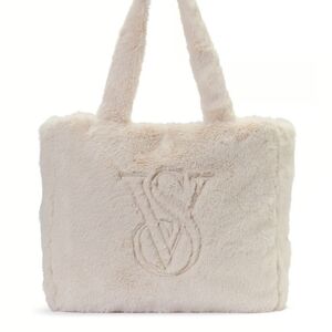 Victoria's Secret Faux-Fur Tote Cream
